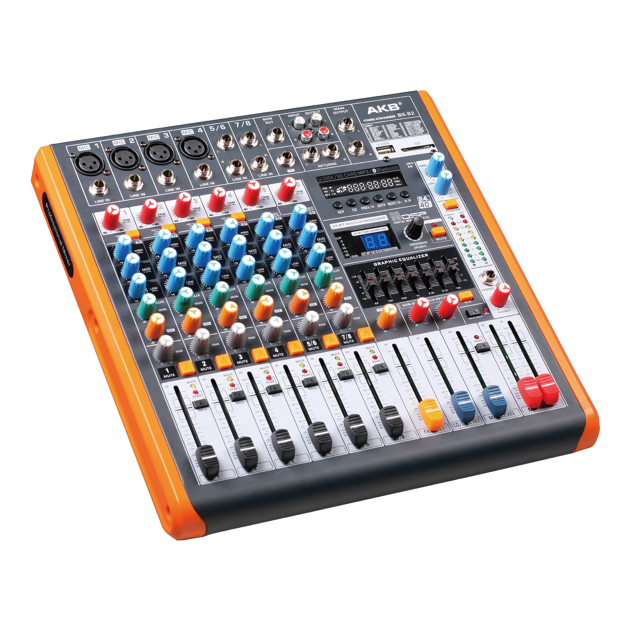 BX-82 8 ch audio professional mixer